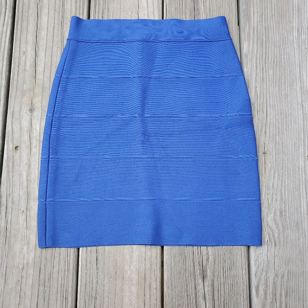 BCBG MaxAzria Simone Textured Skirt - Blue Sapphire - Small